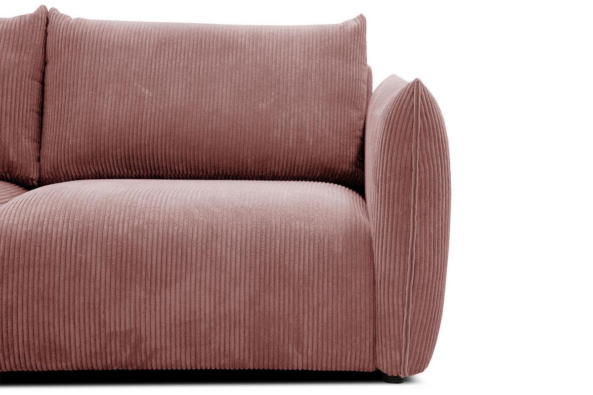 ECKSOFA TAUER 5-Sitzer, altrosa - Altrosa/Schwarz, Holzwerkstoff/Kunststoff (173/294cm) - Wozimo