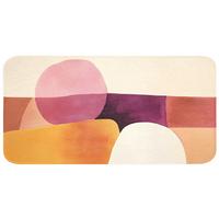 BADEMATTE Formen - Abstrakt - Farbenfroh 120x60 cm - Terracotta, Textil (120/60cm) - OnlyWow