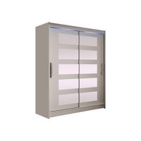 SCHWEBETÜRENSCHRANK Westa V, mit RGB LED Beleuchtung - Kaschmir/Silberfarben, Holzwerkstoff/Metall (150/200/58cm) - MIRJAN24