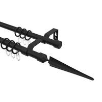 GARDINENSTANGE Olymp Lorenzo 100 cm, 2-läufig, 16 mm Ø Schwarz - Schwarz, Metall (100cm) - INTERDECO