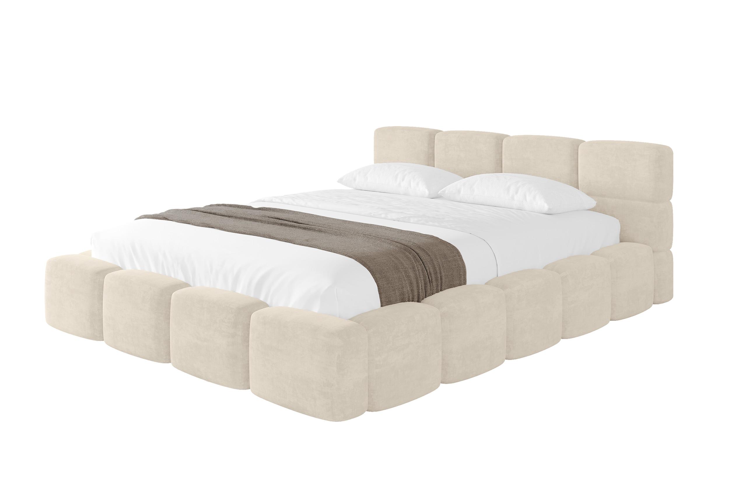 POLSTERBETT mit Bettkasten und Lattenrost, Bett mit Matratze H3/H4, Kopfteil, Boxbett, Doppelbett mit Stauraum - NATA-v1 160x200 Beige - Cappuccino, Holzwerkstoff/Textil (160/200cm) - ALTDECOR