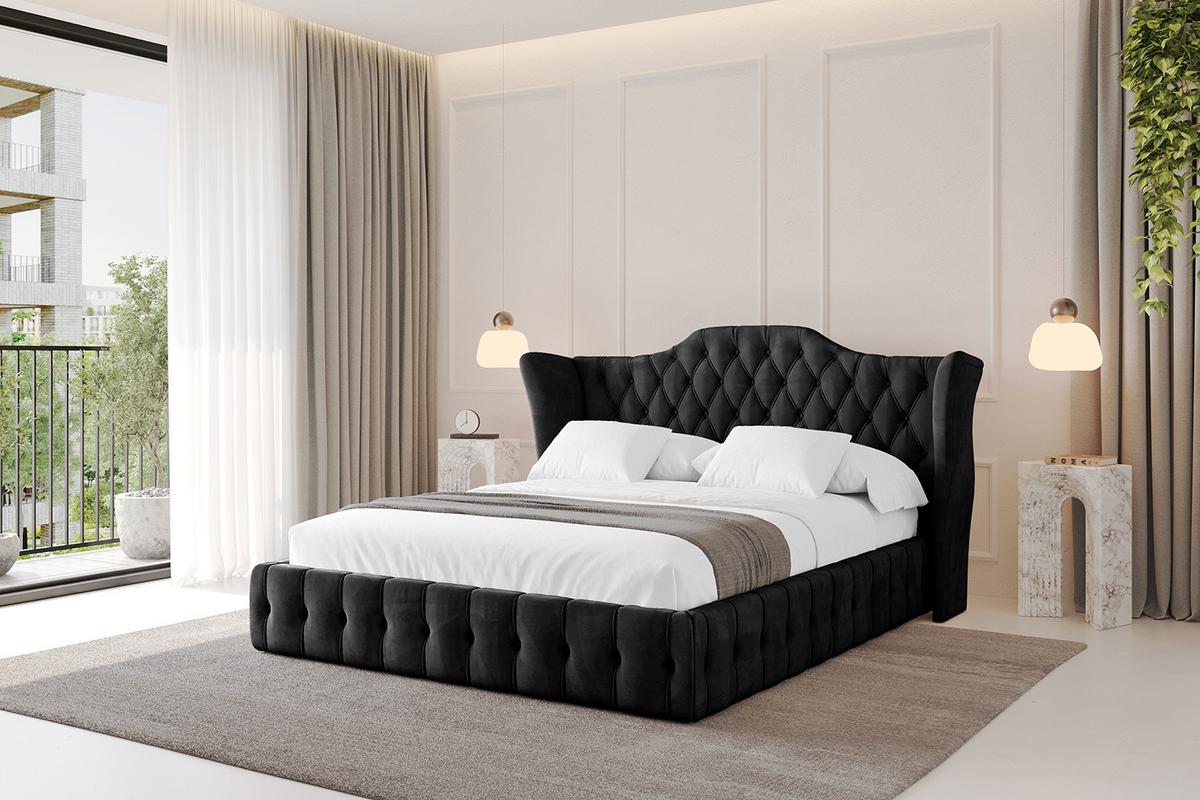POLSTERBETT mit Bettkasten und Lattenrost, Boxbett ohne Matratze - MODY 120x200 Schwarz - Schwarz, Holzwerkstoff/Textil (120/200cm) - ALTDECOR