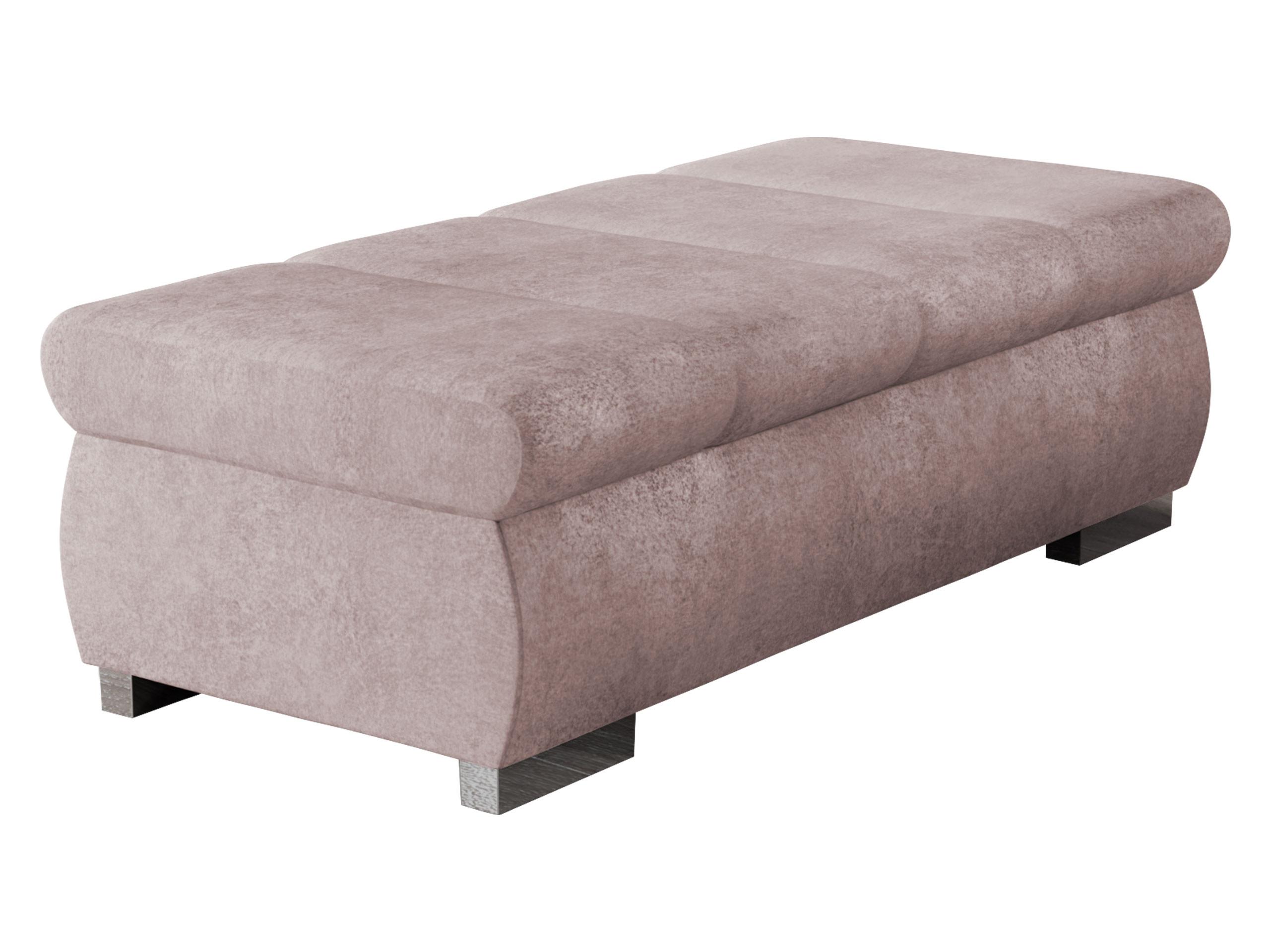 POLSTERHOCKER Bangkok Groß - Hellrosa/Silberfarben, Holz/Kunststoff (120/39/60cm) - MIRJAN24