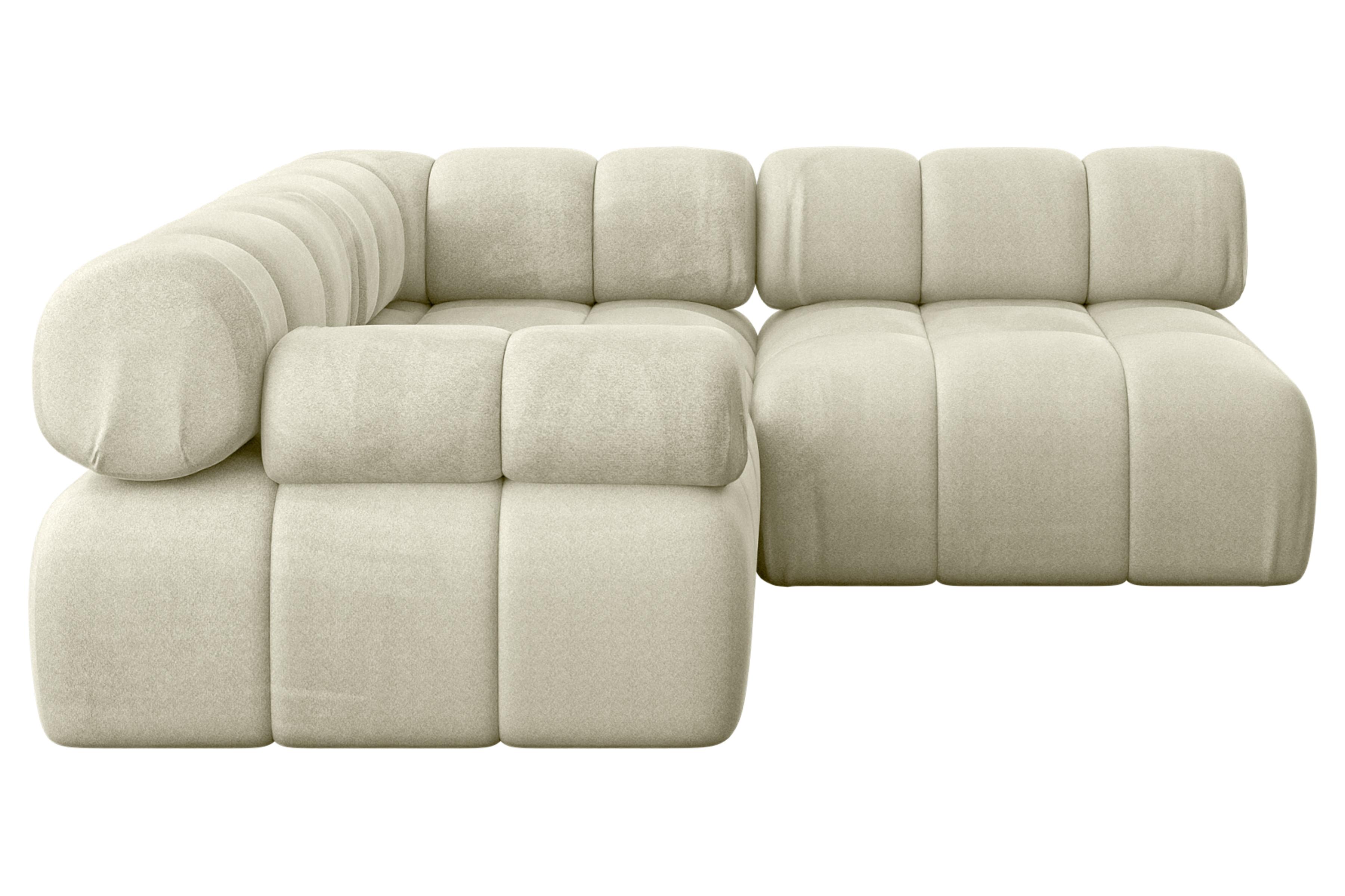 ECKSOFA modulares Sofa Mende-L1 - 190x190x70 cm Beige Velours - Beige, Holzwerkstoff/Textil (190/190cm) - ALTDECOR