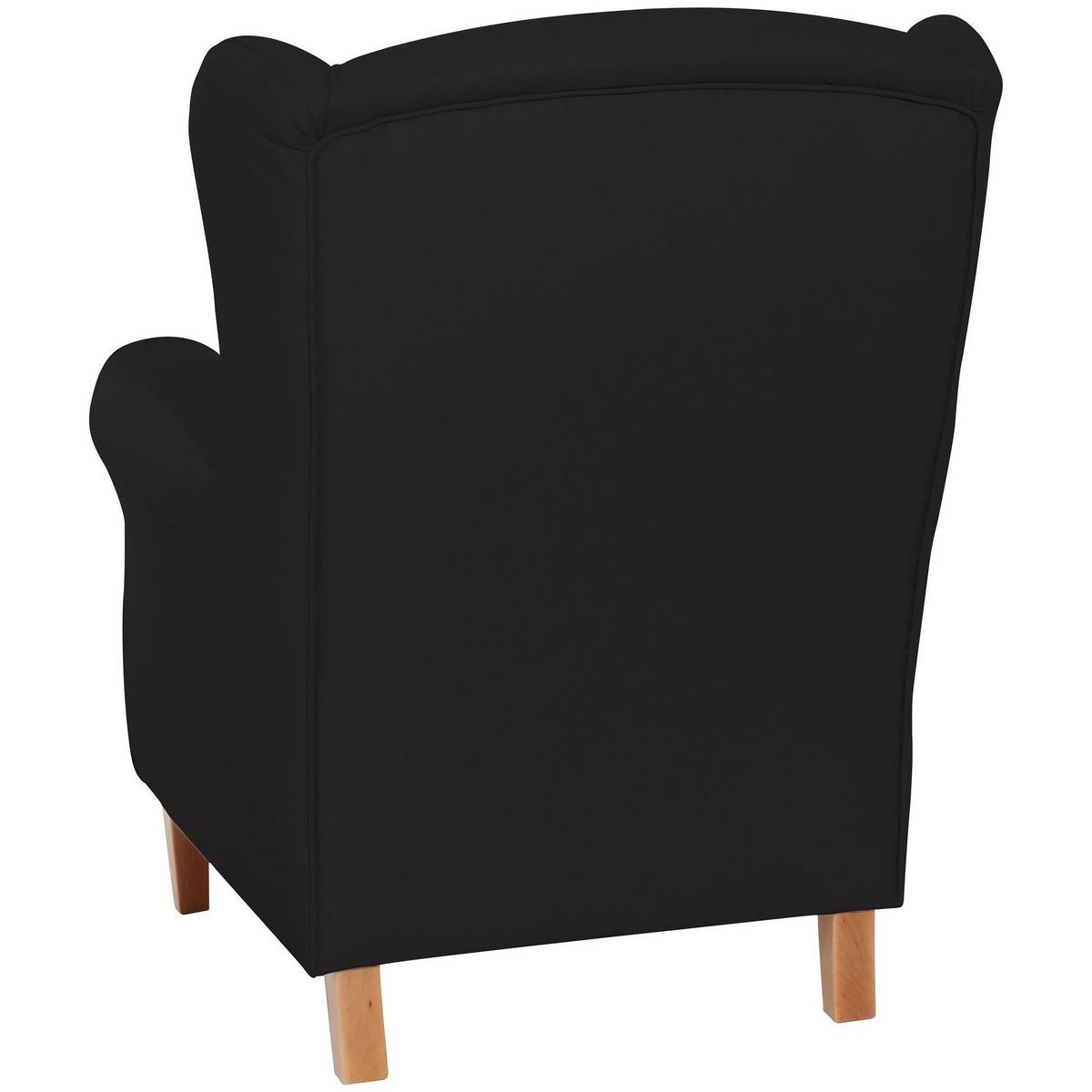 OHRENSESSEL Karlen Bezug Kunstleder Buche natur / schwarz - Buchefarben/Schwarz, Kunststoff (86/103/77cm) - 58aufmkessel