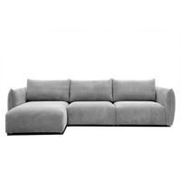 ECKSOFA TAUER 5-Sitzer, hellgrau - Hellgrau/Schwarz, Holzwerkstoff/Kunststoff (173/294cm) - Wozimo