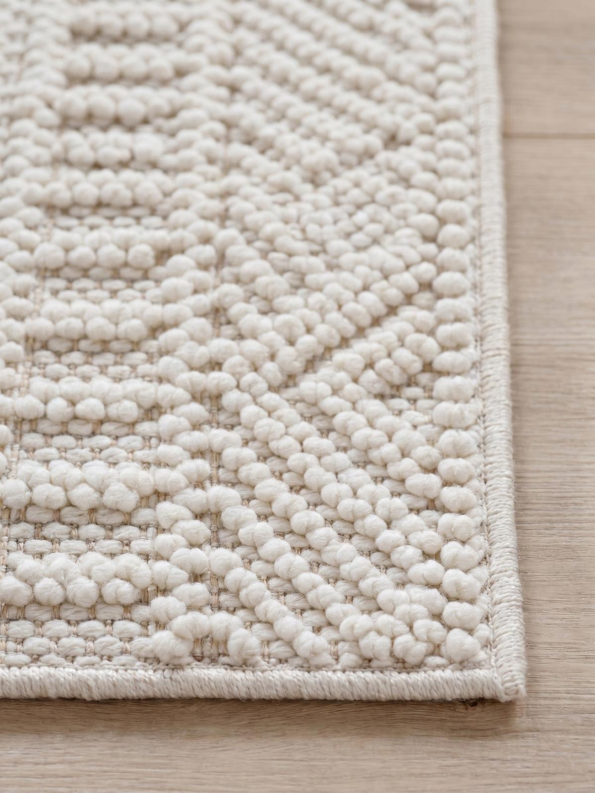 TEPPICH Flachgewebe LANGAU in Creme, mit Ethno-Streifen, 160 x 230 cm - Creme, Textil (160/230cm) - KADIMA DESIGN
