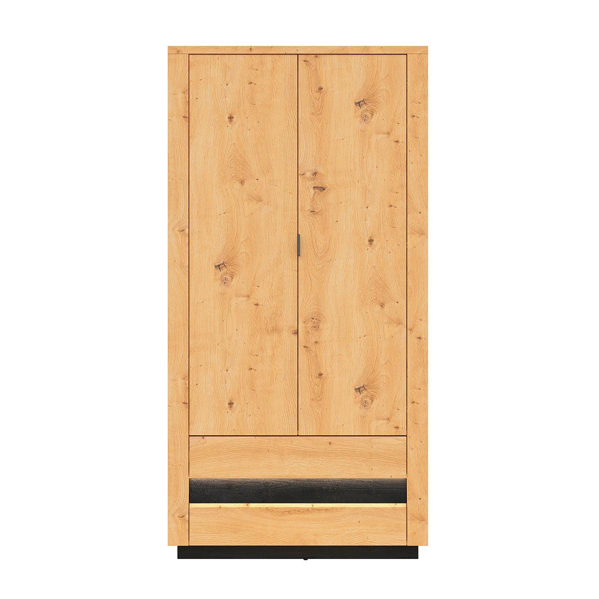 SCHRANK 2 Türen Glenn Holz und Schwarz - Schwarz, Holzwerkstoff (100/199/56cm) - Petits-meubles