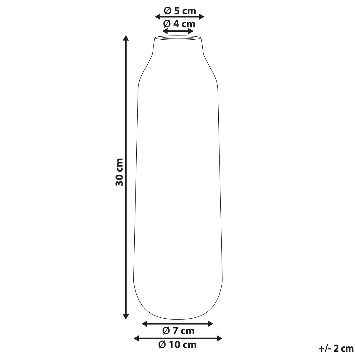 BLUMENVASE Steinzeug weiß Mulai - Weiß, Keramik (30cm) - Beliani