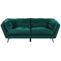 3-SITZER-SOFA Samtstoff Smaragdgrün Lenvik - Hellgrün, Textil (210/75/90cm) - Beliani