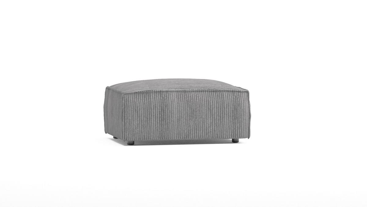 HOCKER Nova Hellgrau Cord - Hellgrau/Schwarz, Holz/Kunststoff (93/46/73cm) - S-Style Möbel