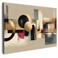 LEINWANDBILD Abstrakt - Formen - Beige - Texturen Groß 140x90 cm - Beige, Textil (140/90cm) - MuchoWow