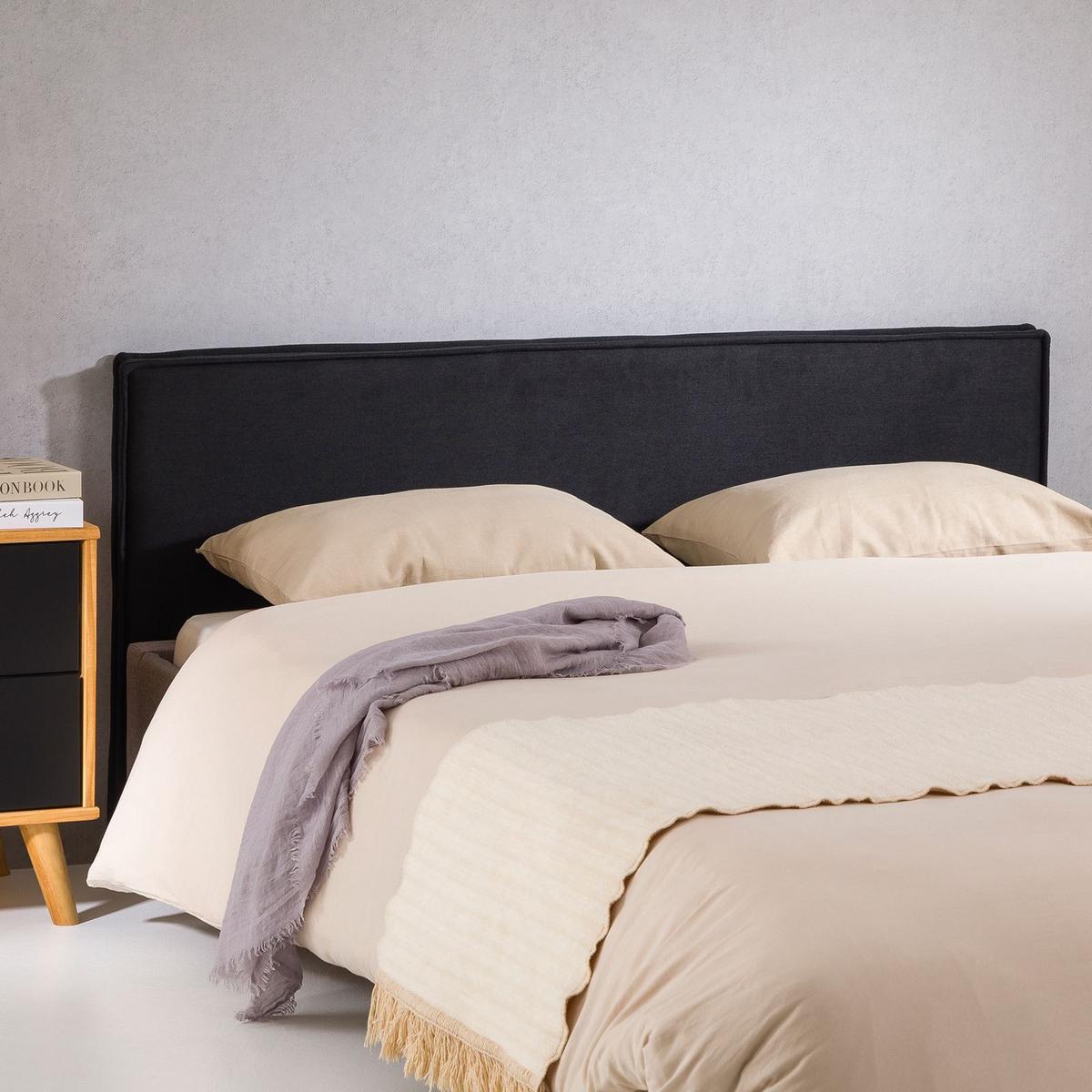 KOPFTEIL KLAO 160x190 cm schwarz - Schwarz, Textil (161/59/6cm) - IDIMEX