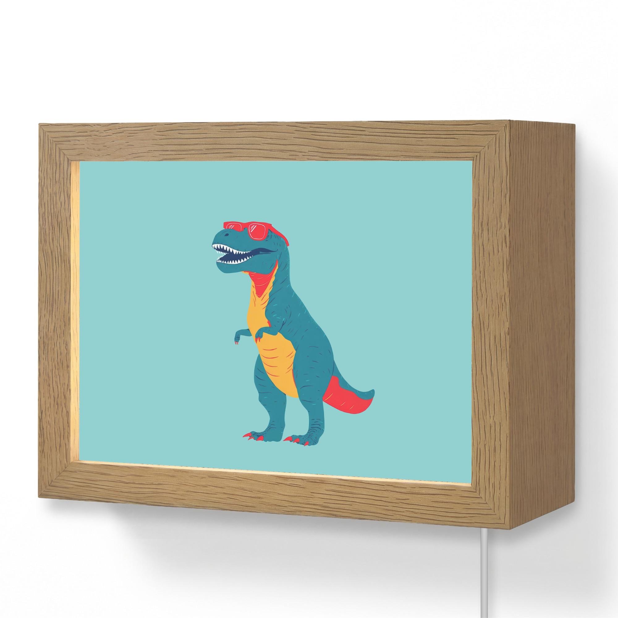 WANDLEUCHTE Dinosaurier - Blau - Sonnenbrille Wandlampe 20x15 cm - Hellblau, Holzwerkstoff (20/15/8cm) - OnlyWow