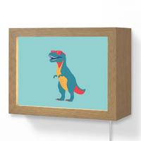 WANDLEUCHTE Dinosaurier - Blau - Sonnenbrille 20x15 cm - Hellblau, Holzwerkstoff (20/15/8cm) - OnlyWow