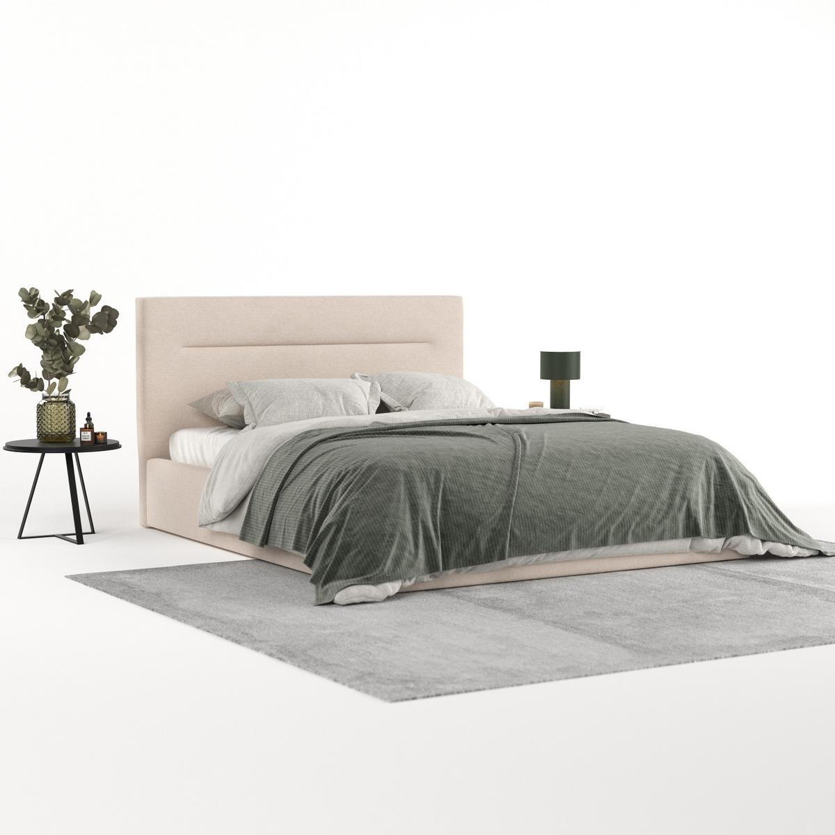POLSTERBETT Liline 140/200 cm Beige im Asti Stoff - Beige/Schwarz, Holz/Holzwerkstoff (140/200cm) - AltaBeds