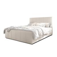 BOXBETT LEVENTE 160x200 cm mit Bettkasten und Matratze - Beige + TOPPER - Beige/Schwarz, Holz/Holzwerkstoff (160/200cm) - AX Living