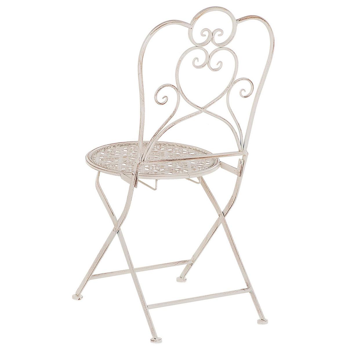 BALKONSET 2-Sitzer Klapptisch Metall beige Trieste - Beige, Metall - Beliani