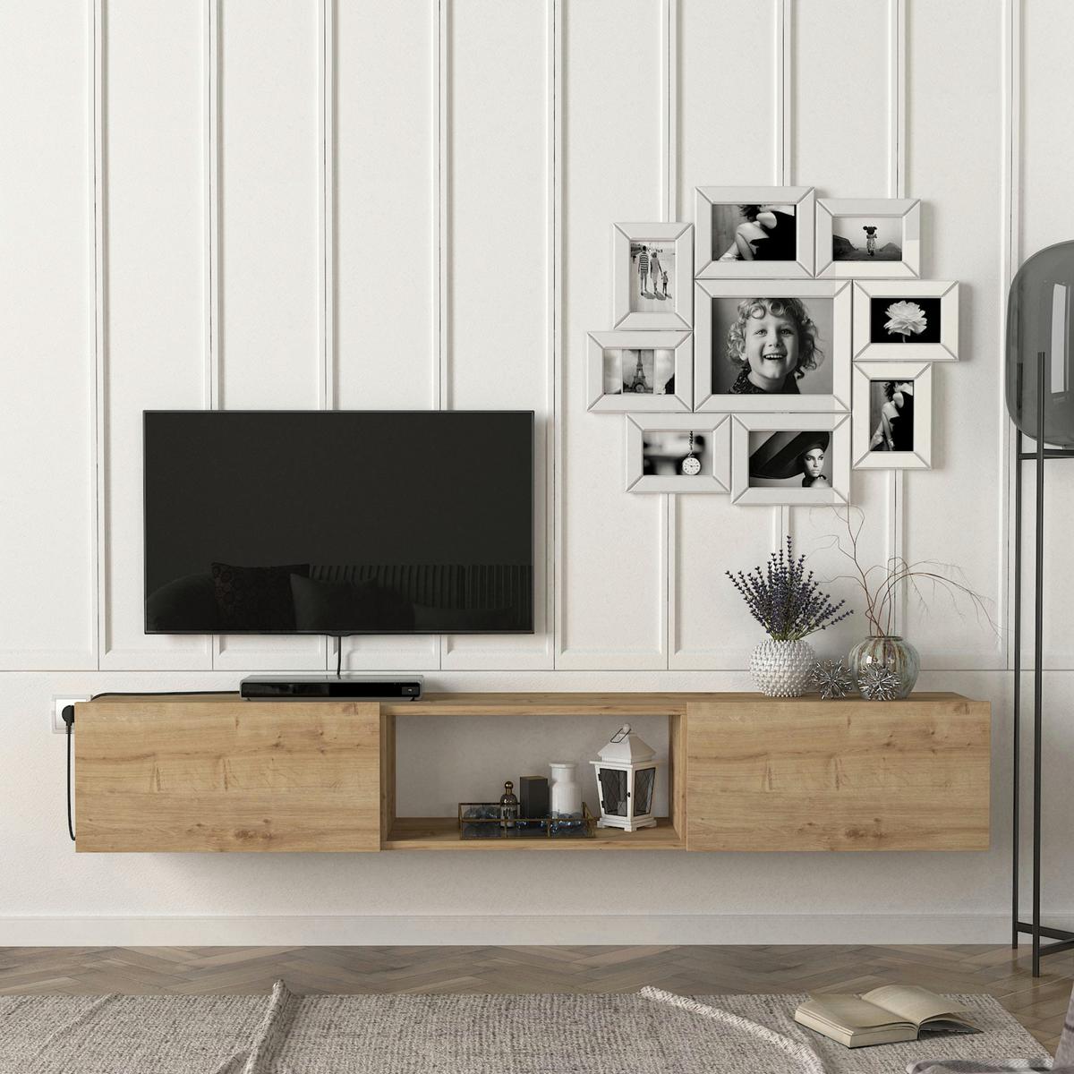 TV-ELEMENT Paltamo - Eichefarben, Holzwerkstoff (180/29.5/31cm) - [en.casa]