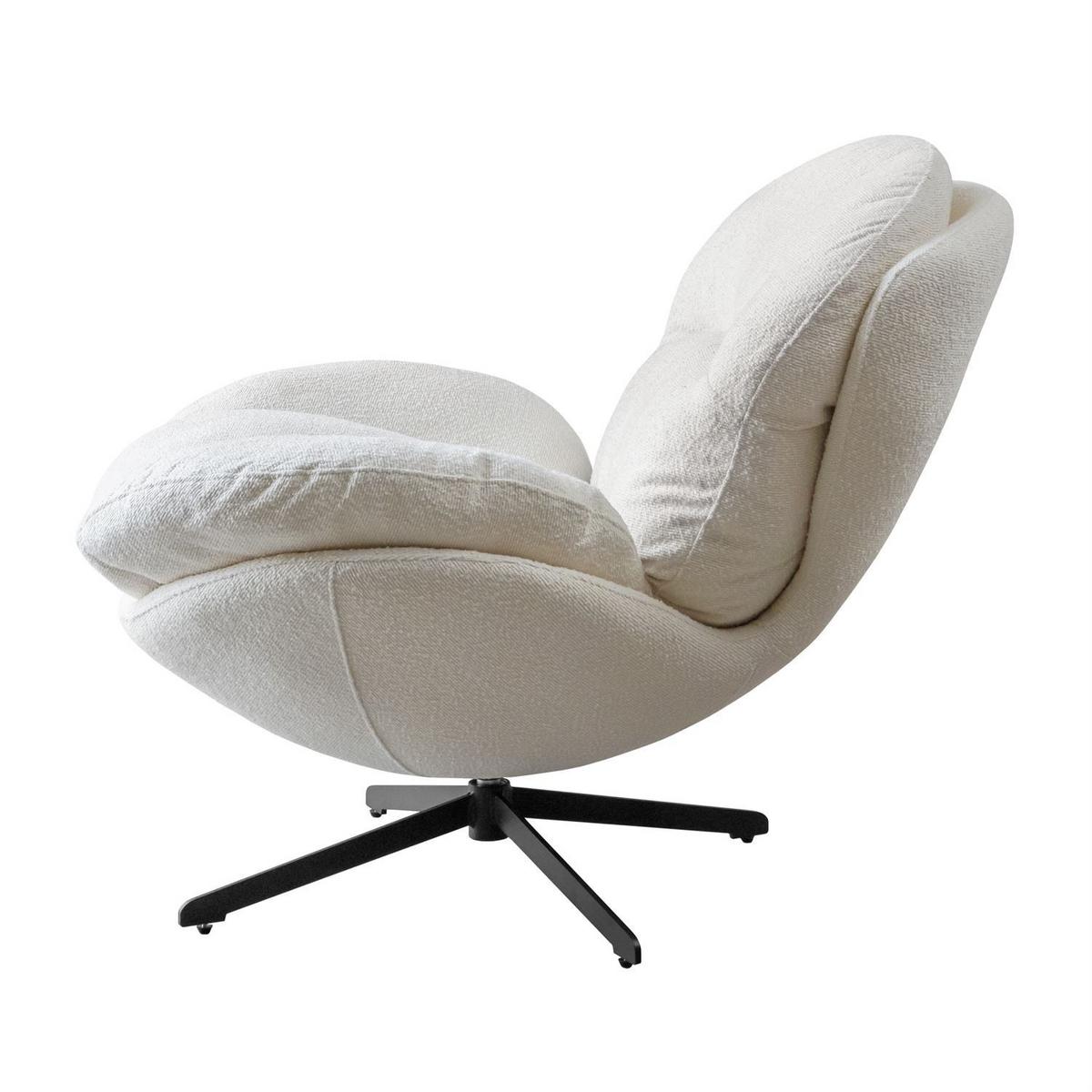 DREHBARER Polstersessel COCO 360° - Weiß, Textil (100/90/110cm) - Lookway