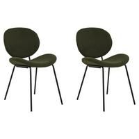 ESSZIMMERSTUHL 2er-Set Kunstleder Grün Luana - Grün, Textil/Metall (50/80/52cm) - Beliani