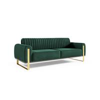 SOFA Valerie 3-sitzer - Grün, Holzwerkstoff/Textil (228/79/90cm) - Fun Möbel