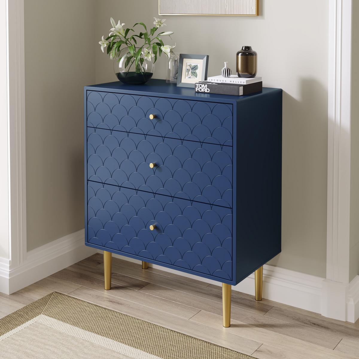 KOMMODE Blau 75/40/89 cm - Blau, Holzwerkstoff (40/89/75cm) - Urban Meuble