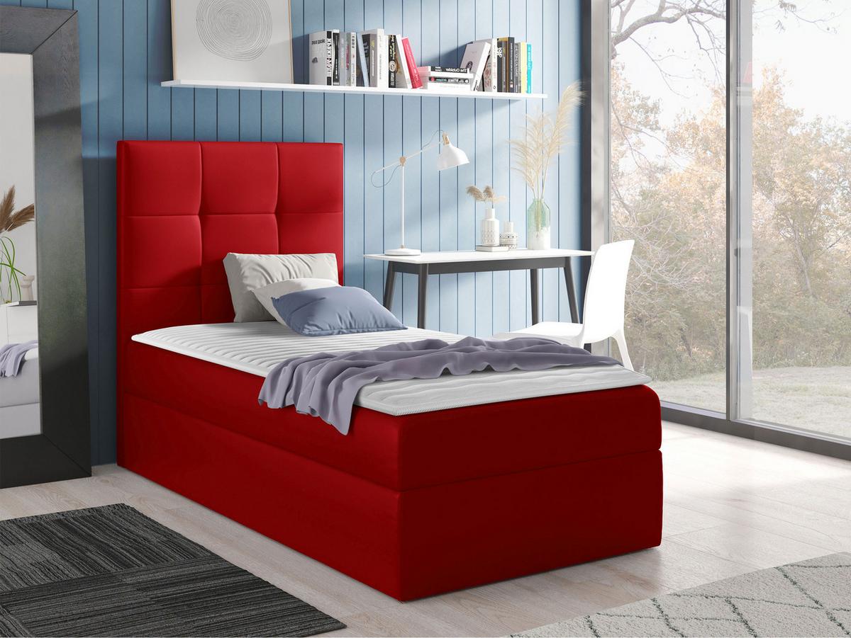 BOXBETT Mini 2, Seite zum Öffnen des Bettkastens: Links - H3 - Rot, Holz (80/200cm) - MIRJAN24