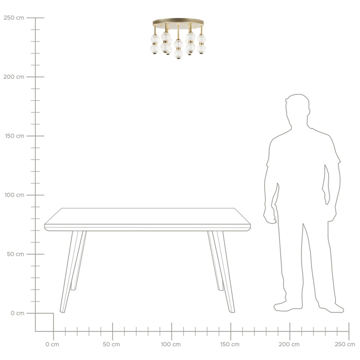 DECKENLEUCHTE Yowaka 40/40/26 cm - Goldfarben, Metall (40/40/26cm) - Beliani