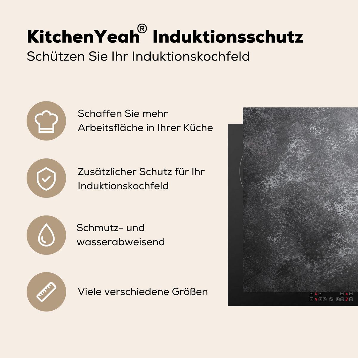 HERDABDECKPLATTE Pfeffer - Kräuter - Gewürze - Beton Ceranfeldabdeckung 76x51.5 cm - Rot, Kunststoff (76/51.5/0.2cm) - MuchoWow
