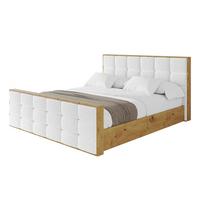 POLSTERBETT mit Bettkasten, Fußteil und Lattenrost, Boxbett ohne Matratze - ENZO2-Z 180x200 Weiß - Weiß, Holzwerkstoff/Textil (180/200cm) - ALTDECOR