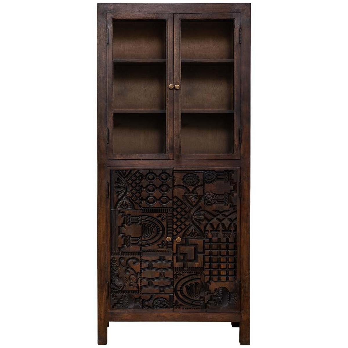 VITRINE aus holz 80x40x180cm - Braun, Holz (80/180/40cm) - Wanderlust