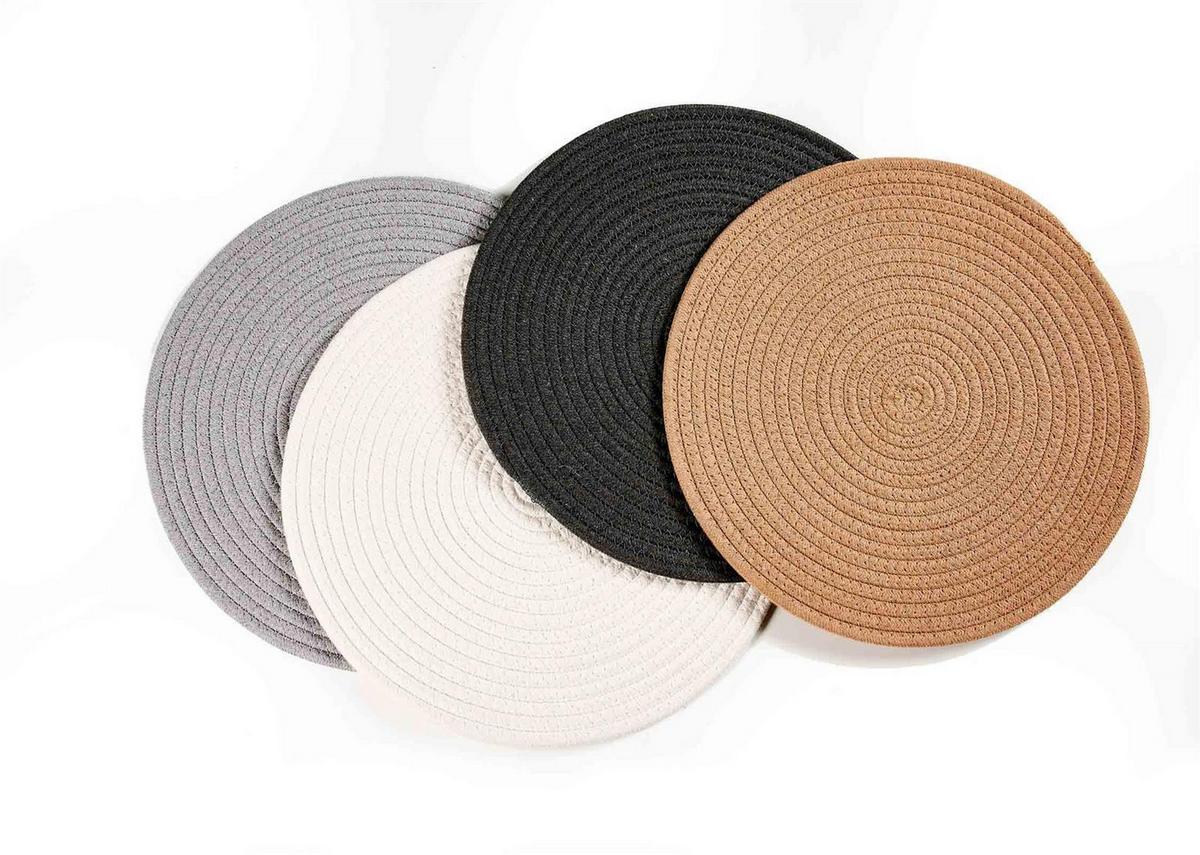 PLATZMATTEN Tavolo Hellgrau ø 35 cm 48er Set - Hellgrau, Textil (35cm) - Ritzenhoff Breker