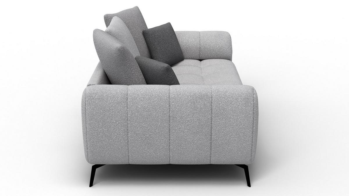 SOFA CALME 2,5-Sitzer, hellgrau und dunkelgrau - Hellgrau/Schwarz, Holz/Textil (199/92/108cm) - Wozimo