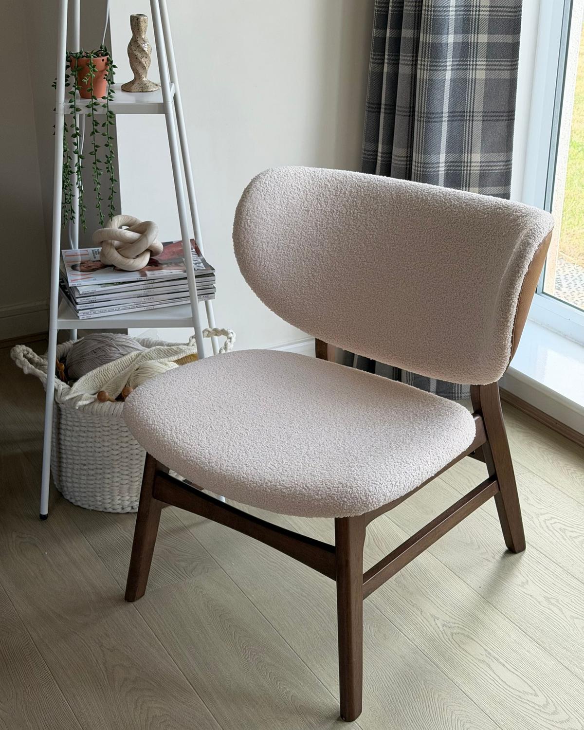 SESSEL Bouclé Braun/Hellbeige Day - Beige, Textil (62/70/69cm) - Beliani