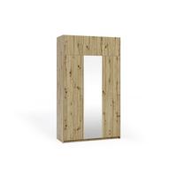 DREHTÜRENSCHRANK THALIA 148/250/58cm 3-türig mit Spiegel Eiche Artisan - Eiche Artisan, Holzwerkstoff (148/250/58cm) - MASSENO