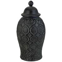 VASE aus Keramik, schwarz, 17x33cm - Schwarz, Keramik (33cm) - Wanderlust