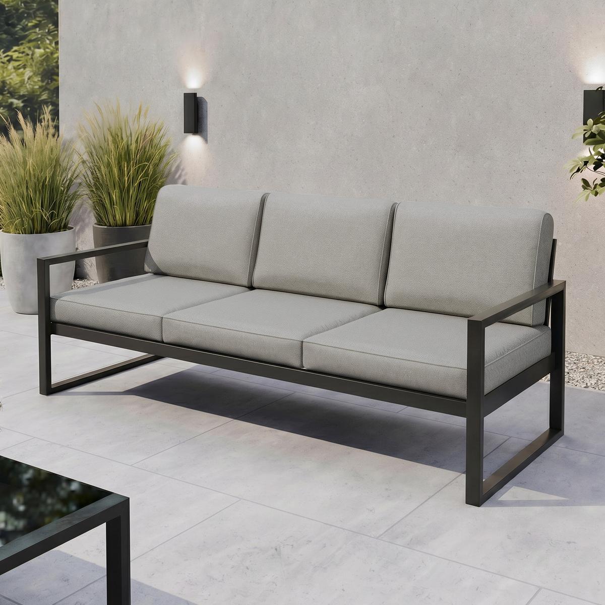 GARTENSET Stella mit Sofas und Sessel, mit Metallrahmen, Beige - Beige, Metall - Beautysofa