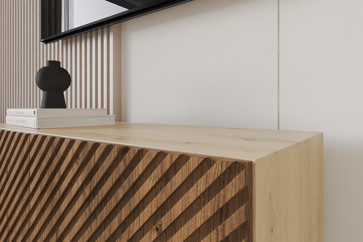 LOWBOARD ZENO-W 100x40x40 cm - Artisan / Weiß - Weiß, Holzwerkstoff (100/40/40cm) - ALTDECOR