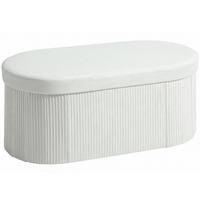 SITZBANK mit Stauraum Weiß 76/38/35 cm - Creme, Textil (38/35/76cm) - HOMCOM