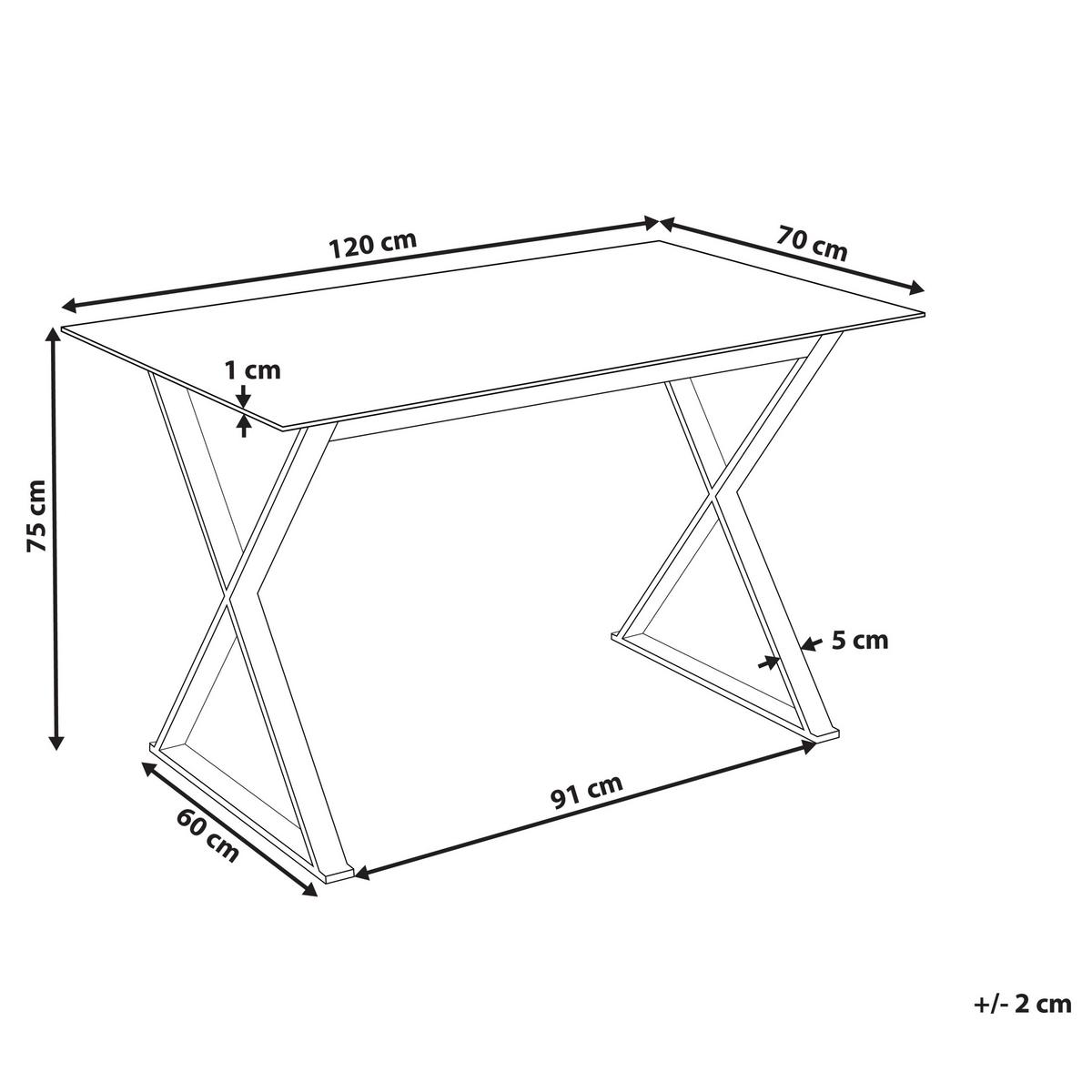 ESSTISCH 120/70/75 cm Weiß, Silberfarben Rechteckig Attica - Weiß, Glas (120/70/75cm) - Beliani