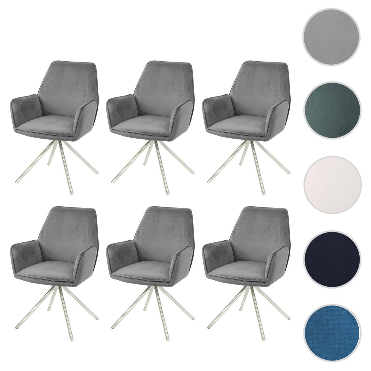 ESSZIMMERSTUHL Anthrazit, Silber 6er-Set - Dunkelgrau/Anthrazit, Textil (60/86/60cm) - MCW