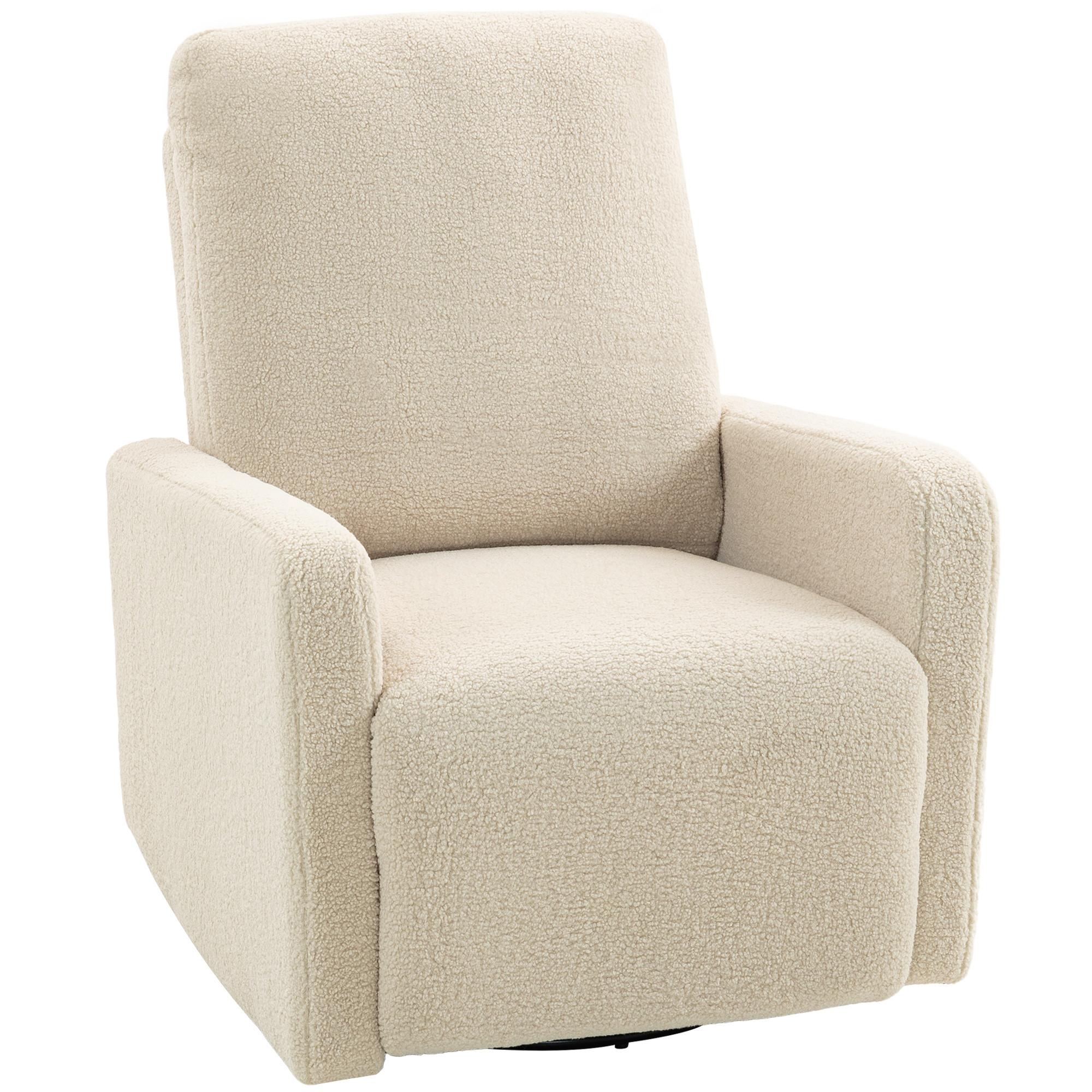 RELAXSESSEL, Fernsehsessel mit Liegefunktion, Wippfunktion, Fleece-Optik Beige - Beige, Textil (76/100/94cm) - HOMCOM