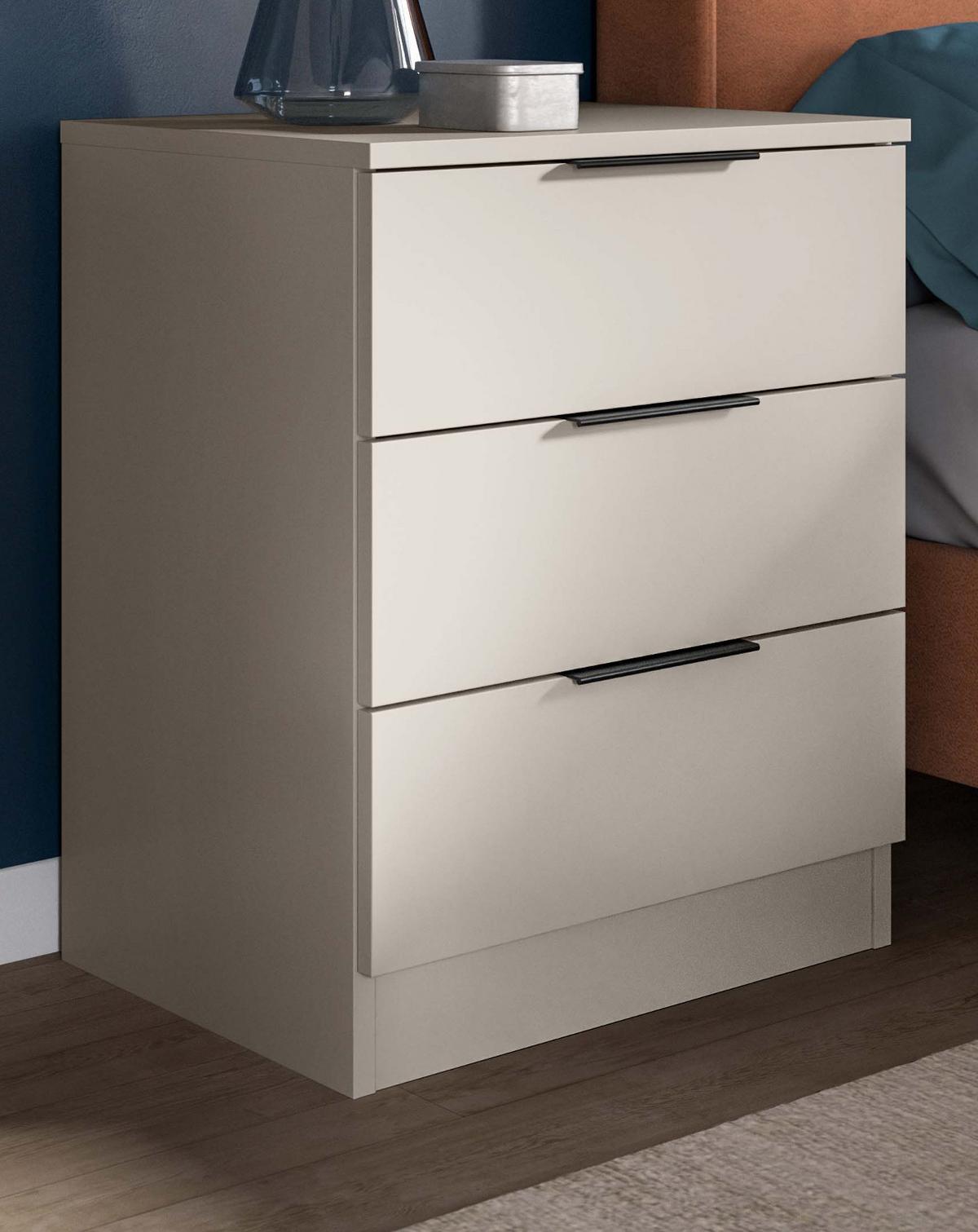 NACHTTISCH kaschmir 45 x 60 cm, Nachtkommode in Komforthöhe - Kaschmir/Schwarz, Holzwerkstoff/Kunststoff (45/60/40cm) - Inn.Furn