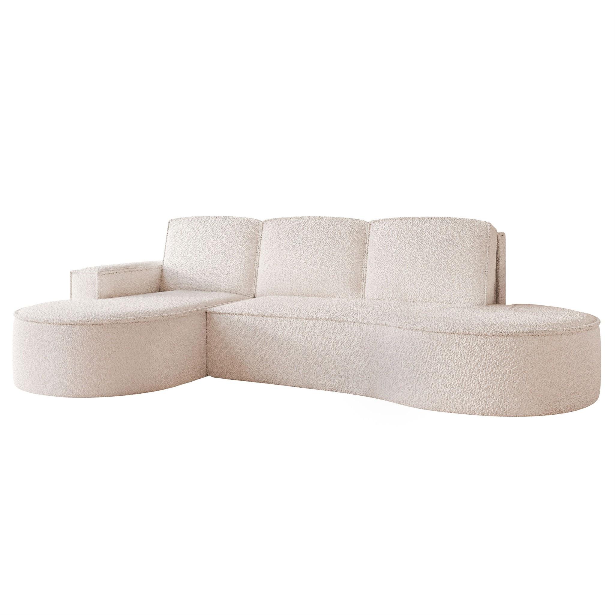 ECKSOFA Arlet Mit Schlaffunktion - Creme, Holzwerkstoff/Textil (277/156cm) - Fun Möbel