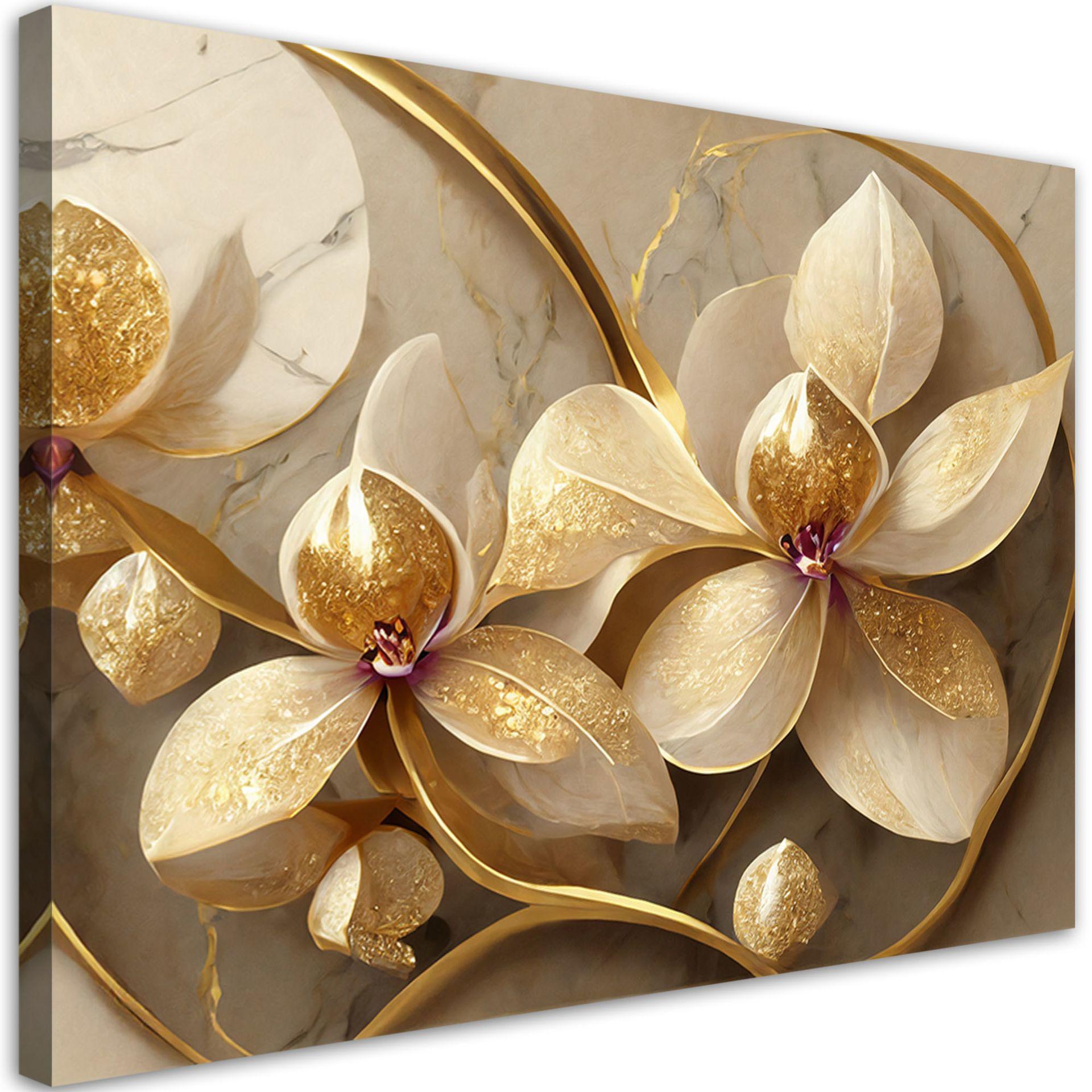KUNSTDRUCK Gold 90/60 cm - Goldfarben, Textil (90/60cm) - KUNSTLOFT