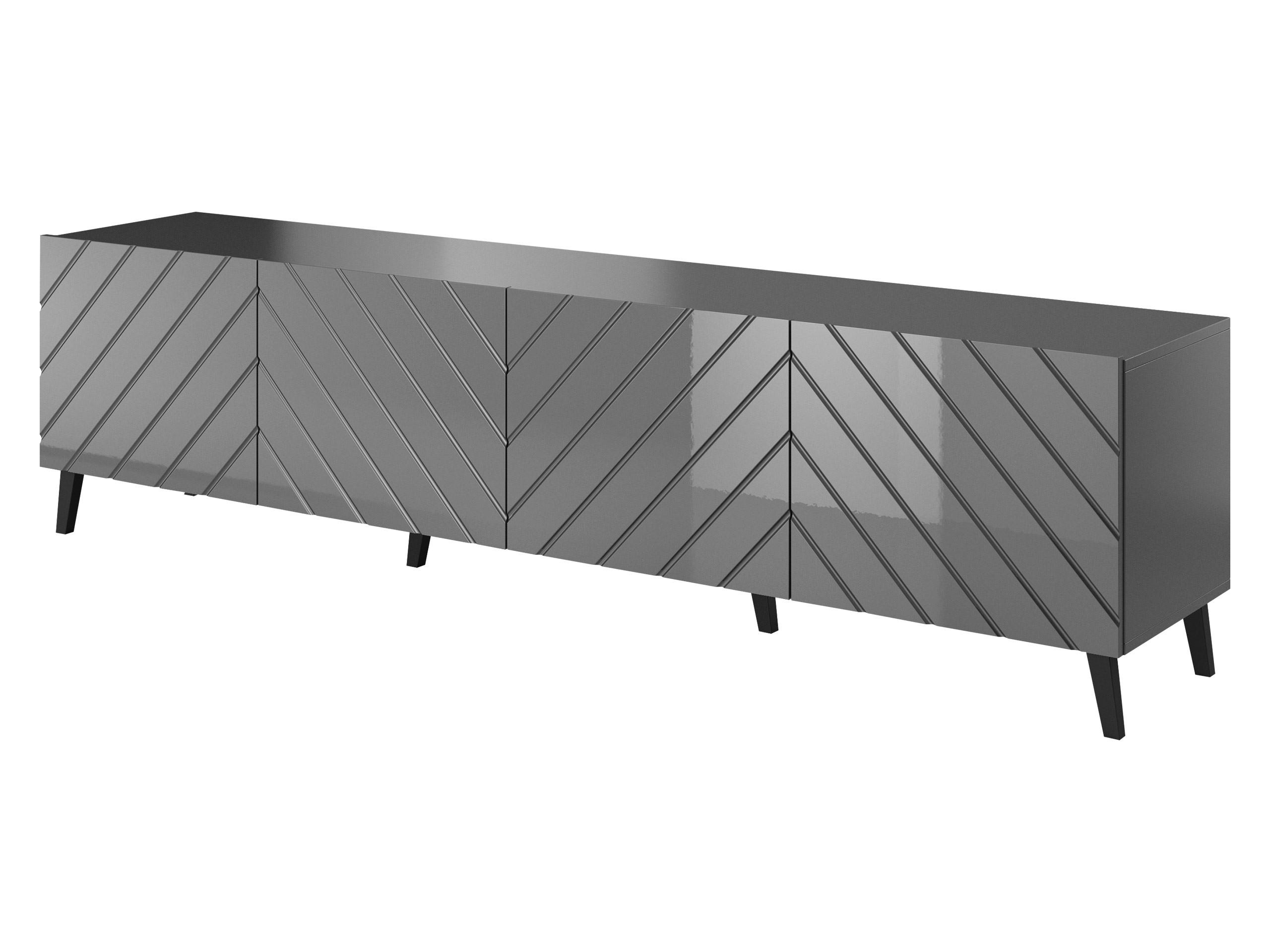 TV-LOWBOARD Abeto 200 - Graphitfarben/Schwarz, Holzwerkstoff/Kunststoff (200/52/42cm) - MIRJAN24