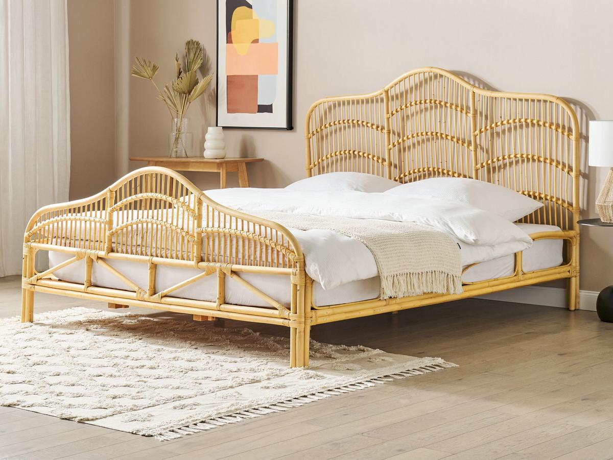 DOPPELBETT 180/200cm Heller Holzfarbton Domeyrot - Hellbraun, Naturmaterialien (180/200cm) - Beliani