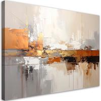 WANDBILD, Beige goldene Abstrakt - Beige, Textil (30/20cm) - Feeby