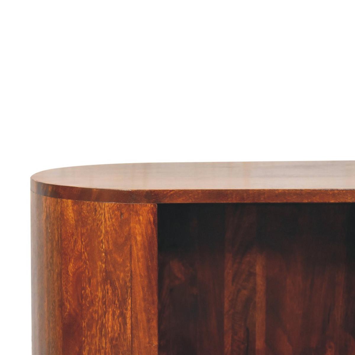 SCHRANK T-Stange Cortez Kastanie, 1 Schublade und Offenes Fach, Dunkelbraun - Dunkelbraun/Messingfarben, Holz/Metall (75/77/35cm) - Artisan Furniture
